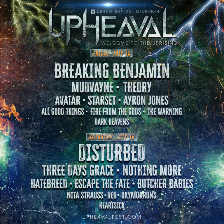 Disturbed and Breaking Benjamin to headline 2022 Upheaval Festival in